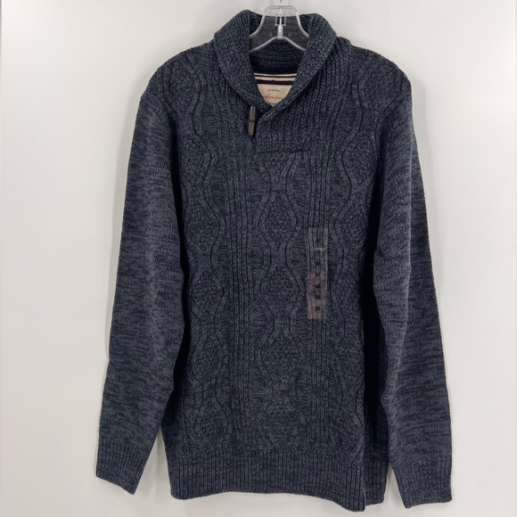 Weatherproof Vintage Men's Chunky Cable Knit Toggle Sweater new - Picture 1 of 14